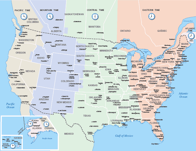 us zip code time zone database